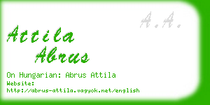 attila abrus business card